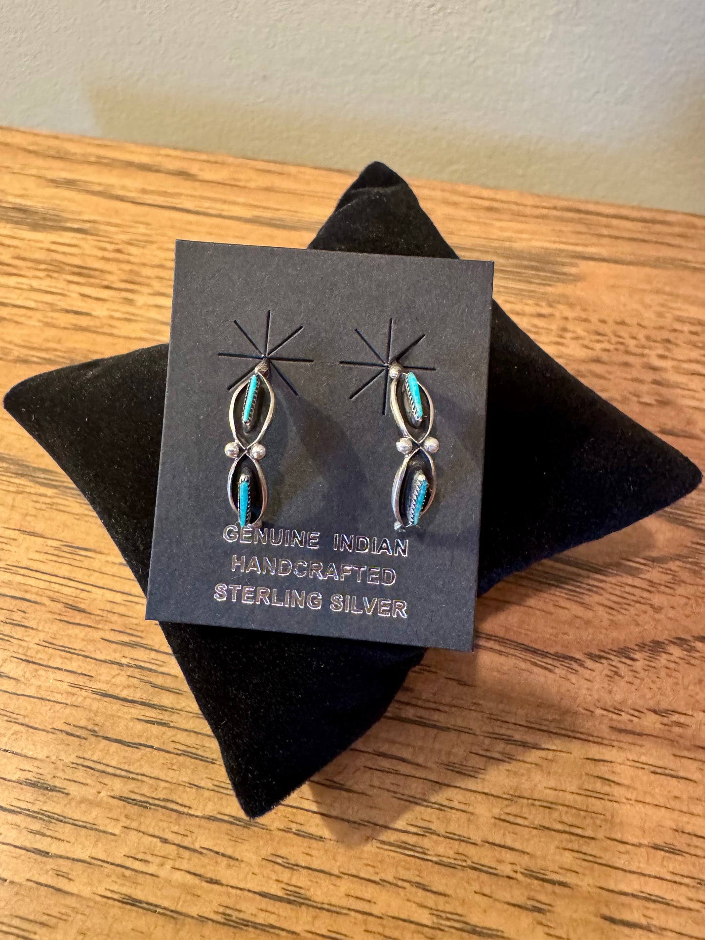 Half Hoop Turquoise Inlay Earrings