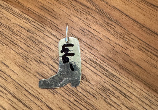 Sterling Silver Cowboy Boot Pendant