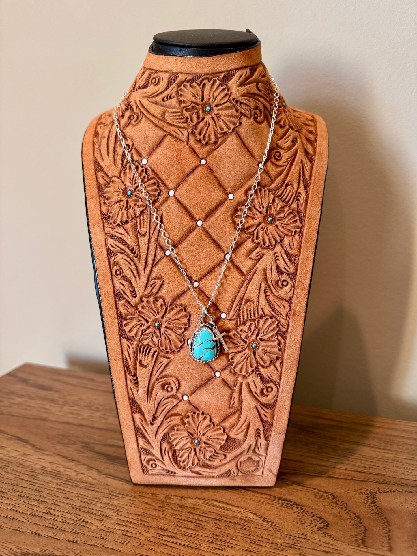 #8 Mine Turquoise Necklace with Cross