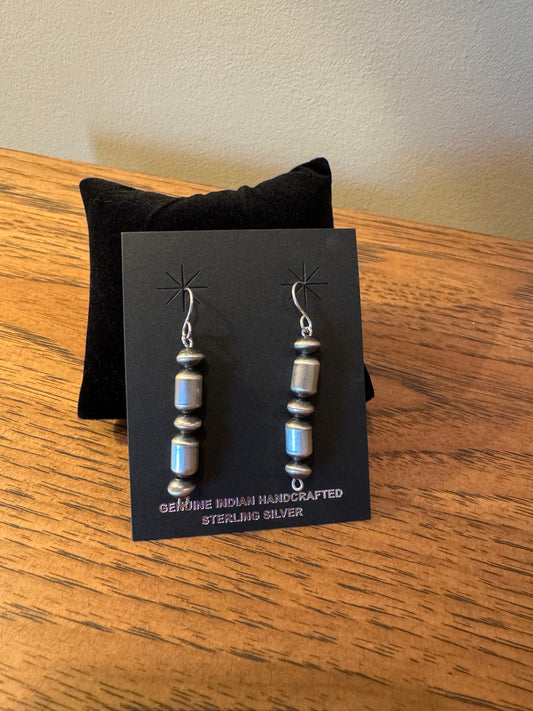 Navajo Barrel Bead Drop Earrings