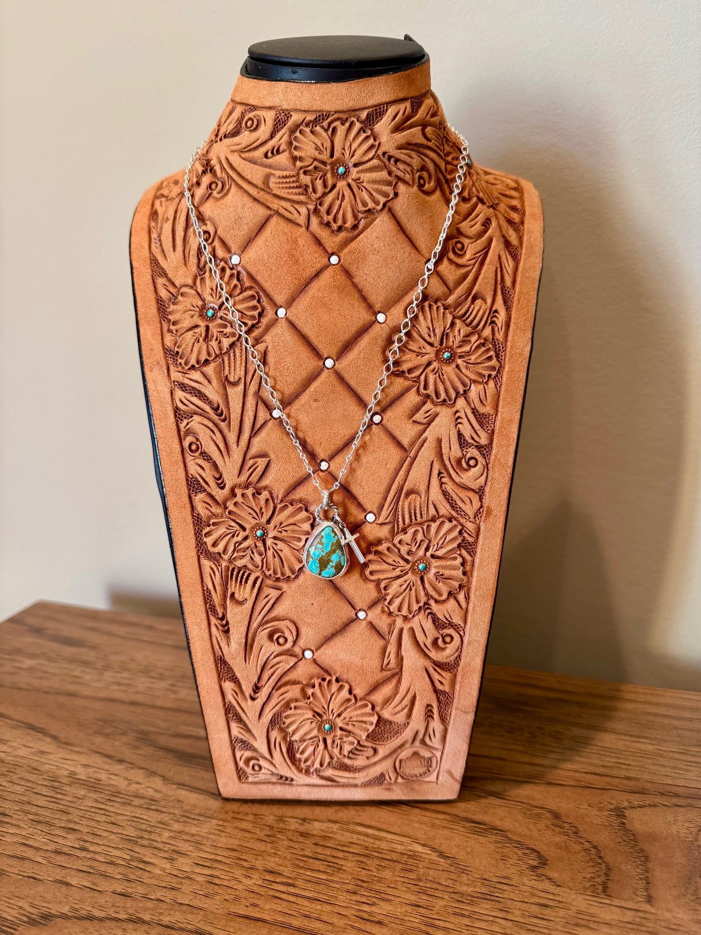 #8 Mine Turquoise Necklace with Cross