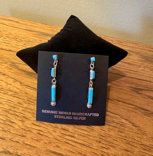 Turquoise Drop Earring by Phil Chavez