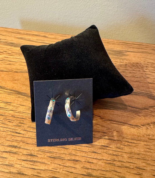 Inlay Hoop Earrings by Gilbert Webothee