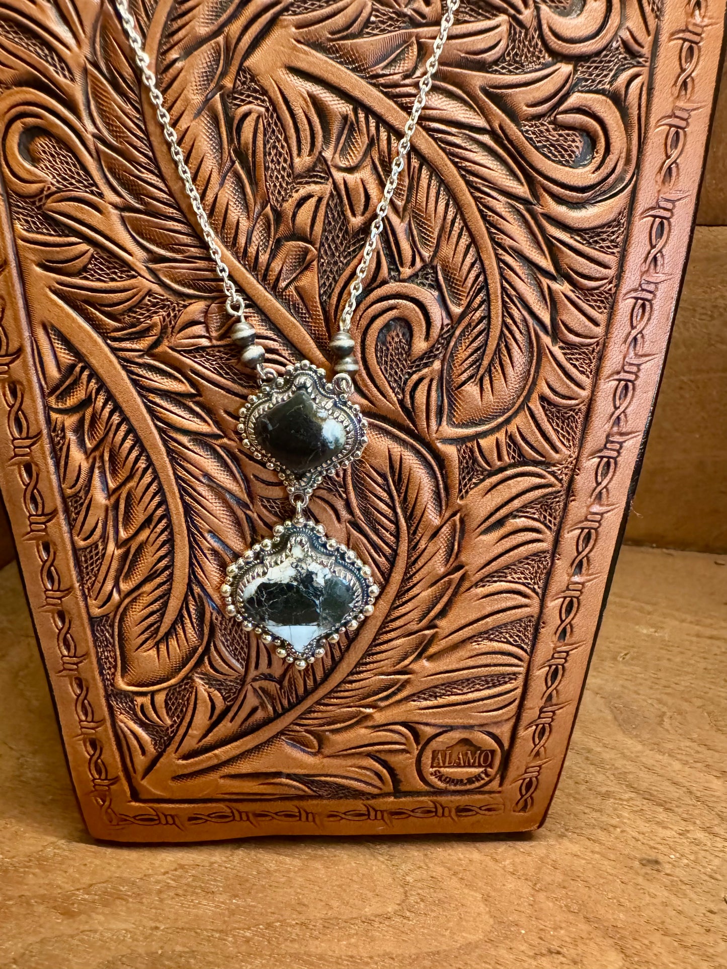 White Buffalo Pendant Necklace Adjustable Length