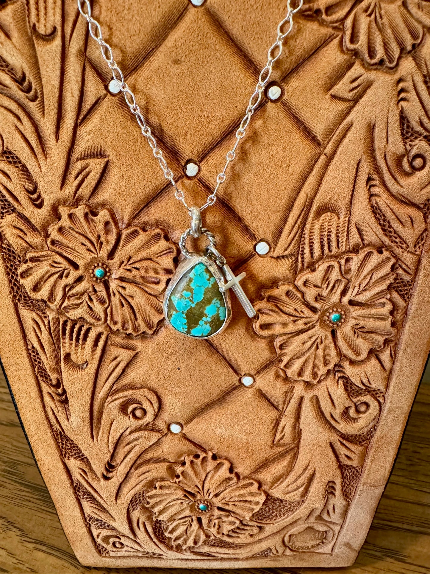 #8 Mine Turquoise Necklace with Cross