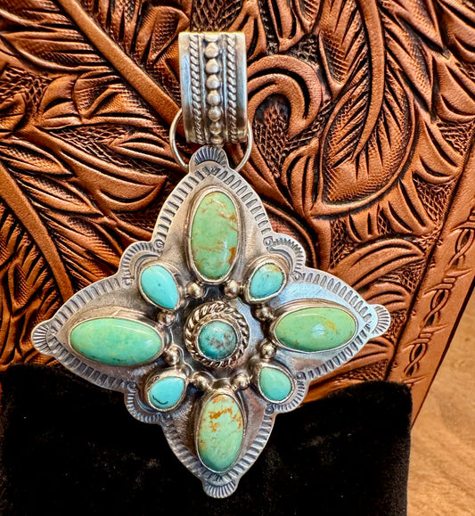 Royston Turquoise Cluster Pendant
