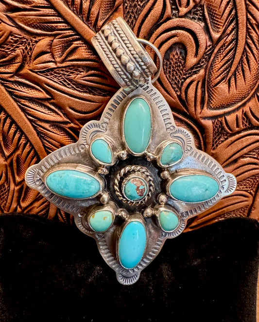 Royston Turquoise Cluster Pendant