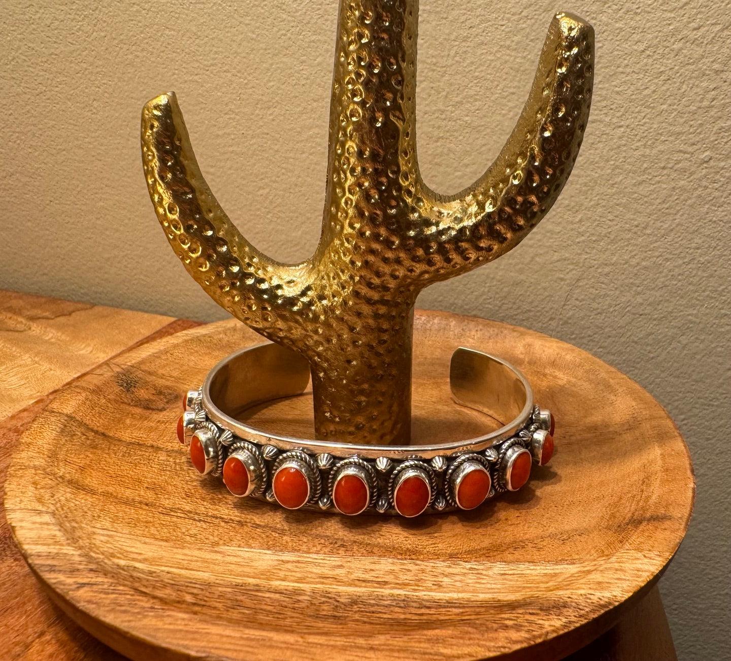 Red Coral Cuff by Art Platero
