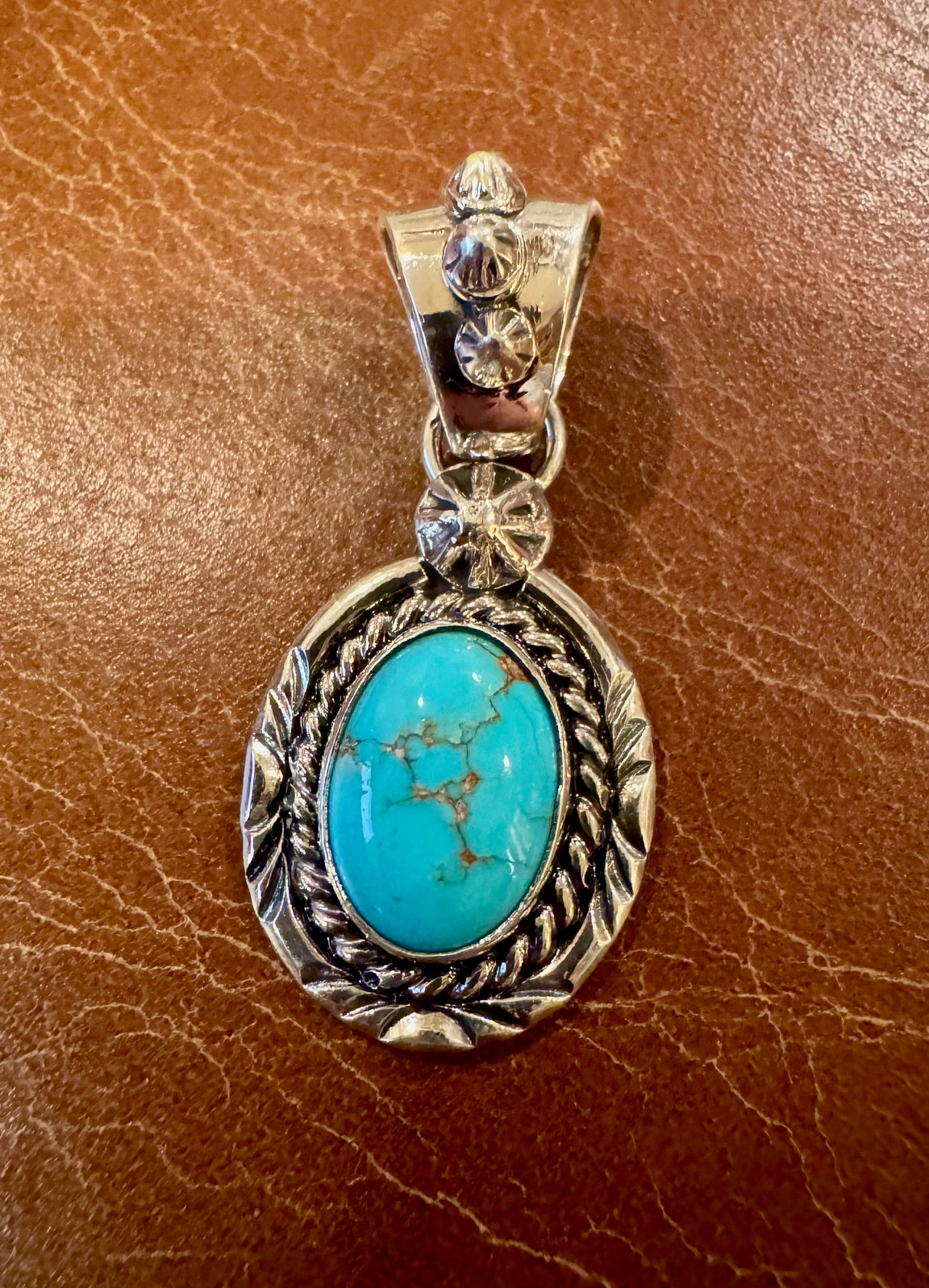 Round Royston Turquoise Pendant