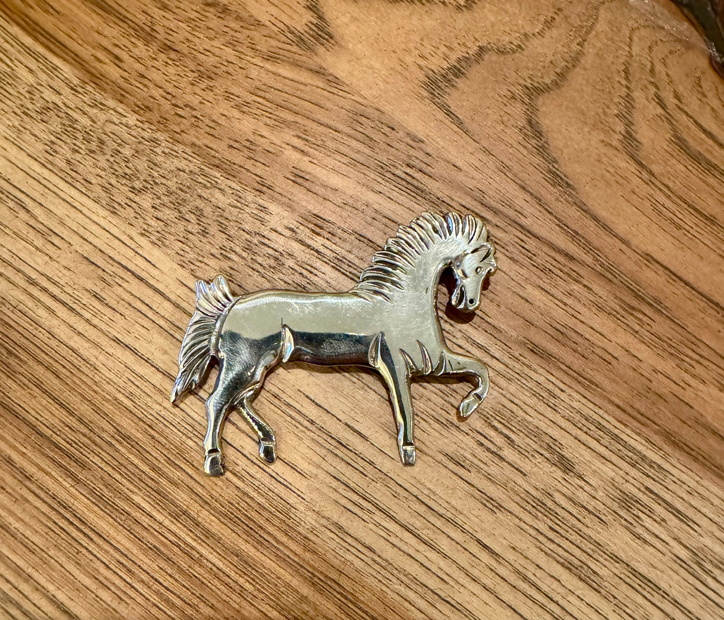 Large Sterling Silver Navajo Horse Pin by Robby Manuelito