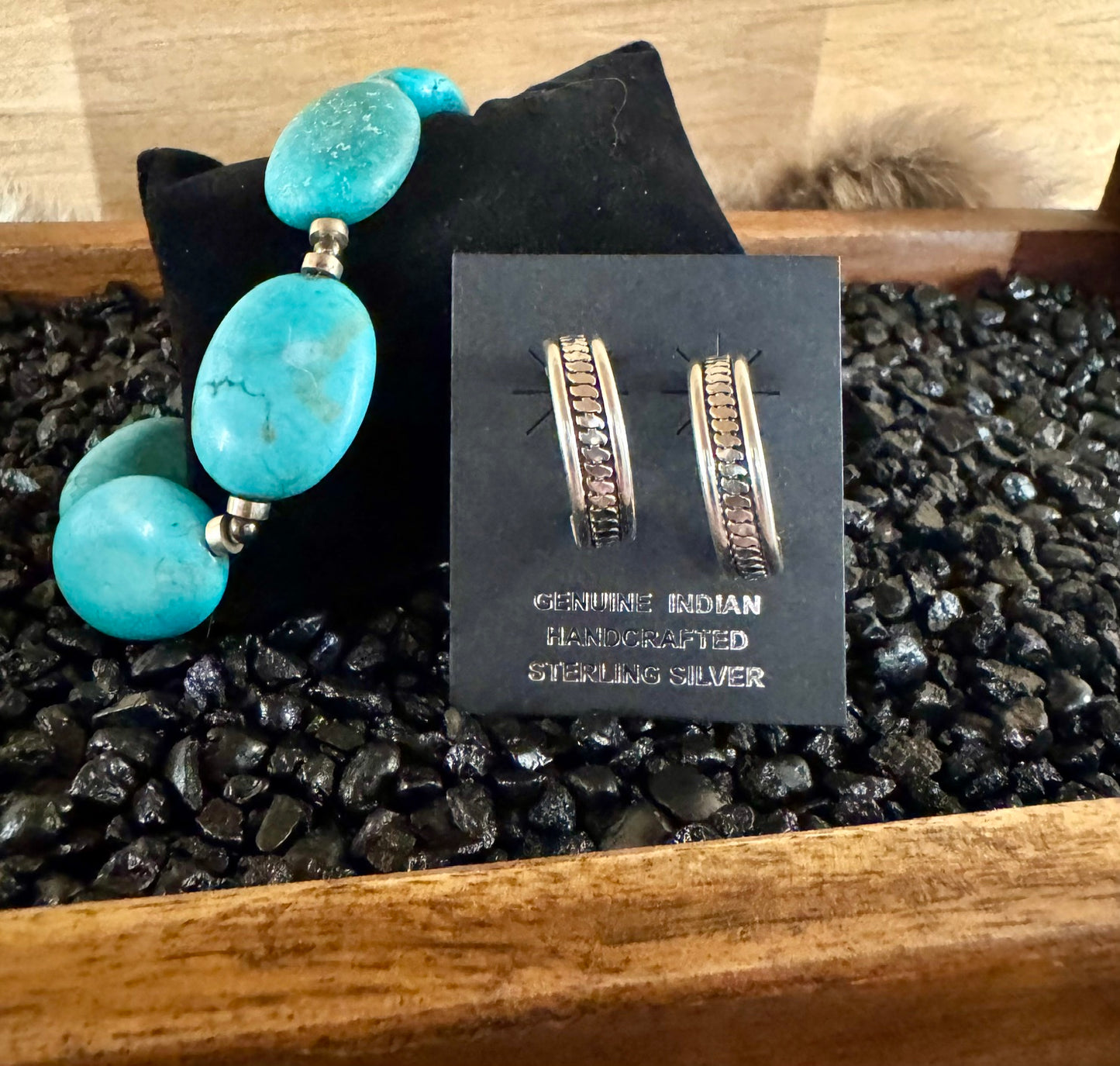 Beautiful Sterling Silver 3/4 Hoop Earrings by Priscilla Apache