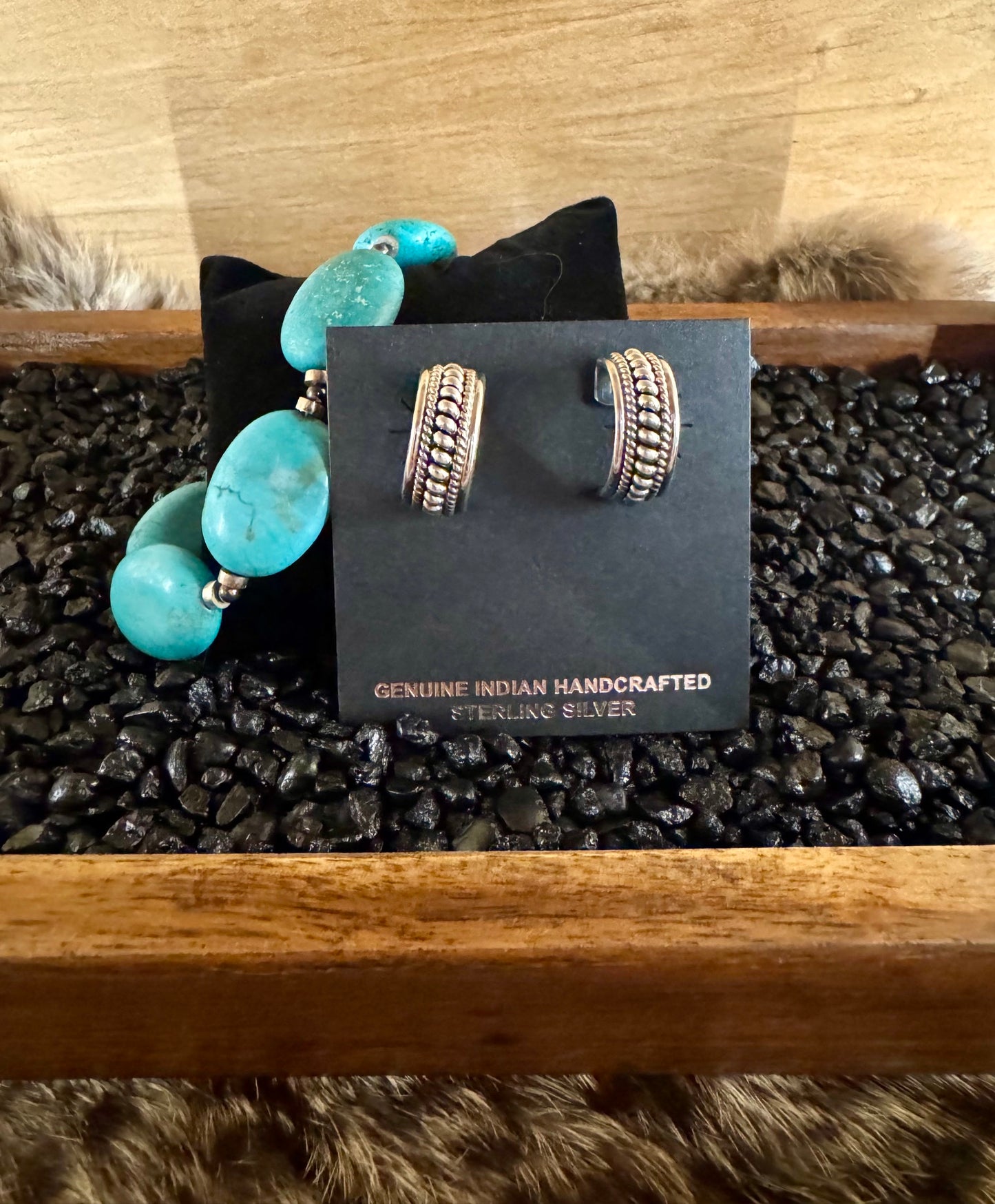 1/2 Hoop Sterling Silver Earrings by Priscilla Apache
