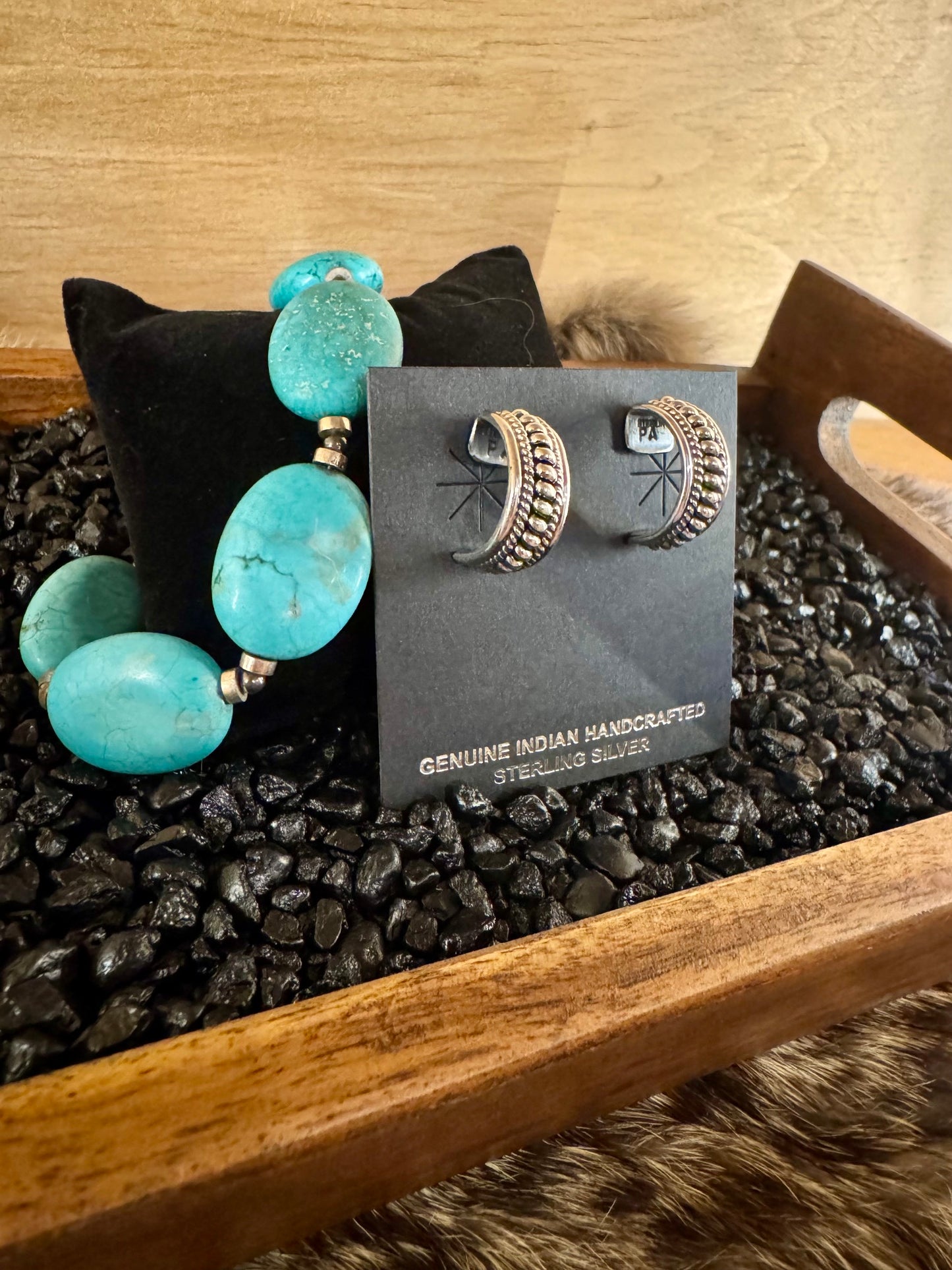 1/2 Hoop Sterling Silver Earrings by Priscilla Apache