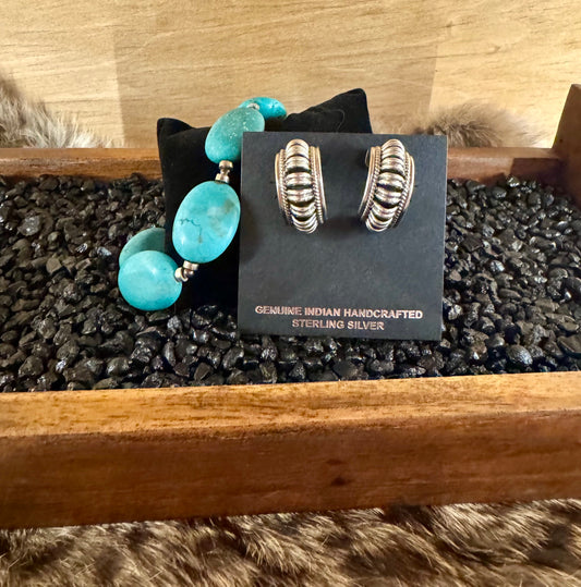 1/2 Sterling Silver Hoop Earring by Priscilla Apache