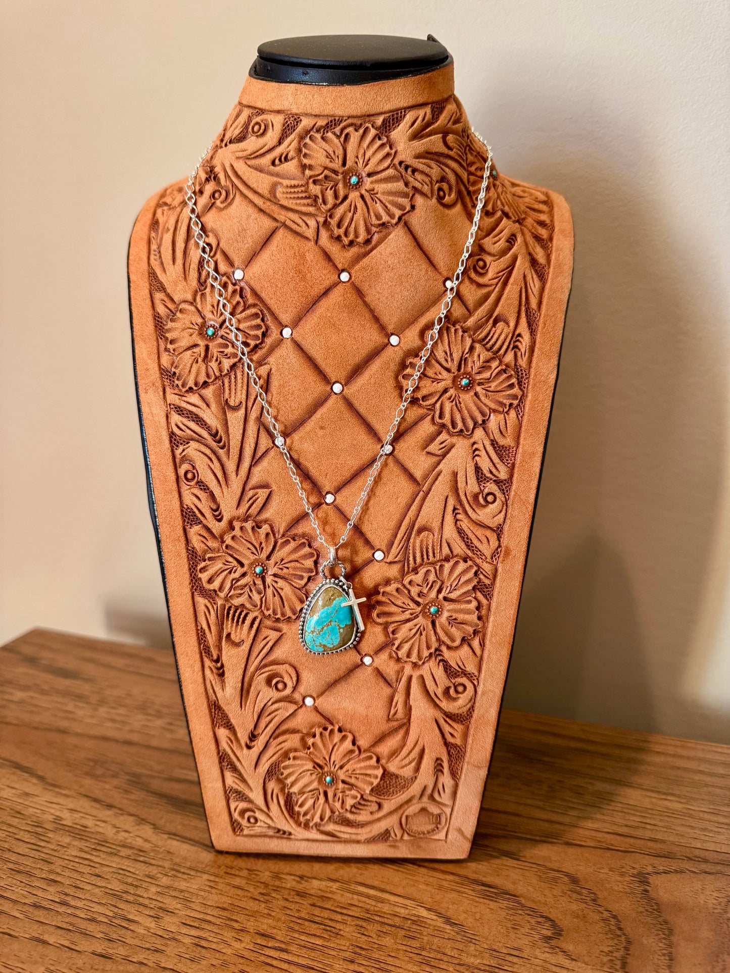 #8 Mine Turquoise Necklace with Cross